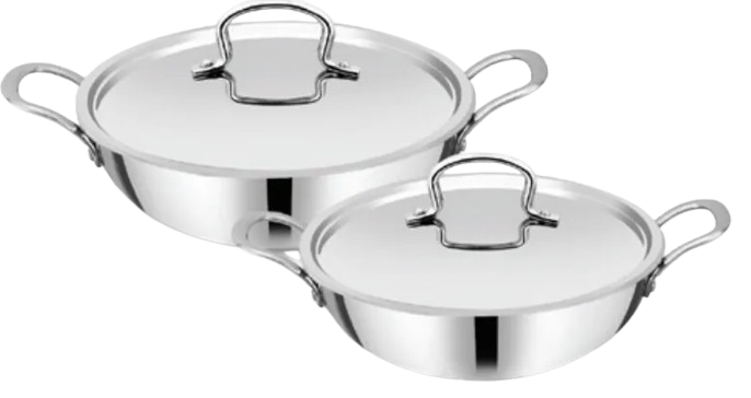5 Ltr Triply Induction Compatible Karai With SS Lid 