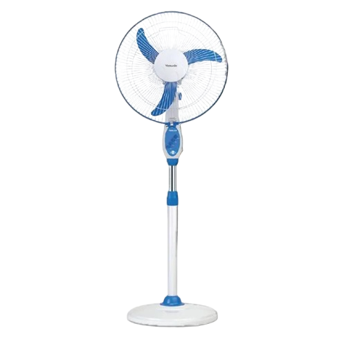 16'' Grey and White Stand Fan With Remote